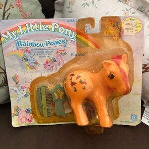 My Little Pony Parasol G1 Rainbow Ponies On Card